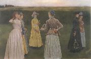 Fernand Khnopff memories Lawn Tennis oil painting artist